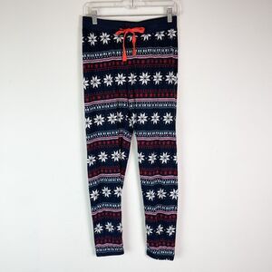 Cozy Zoe Black Drawstring Festive Flamingos / Christmas Pajama Pant Size S
